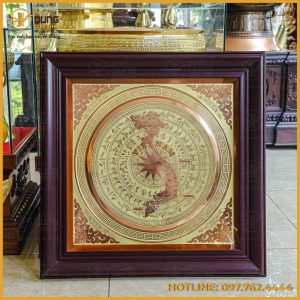 Mặt trống đồng đỏ CNC kích thước 80x80cm