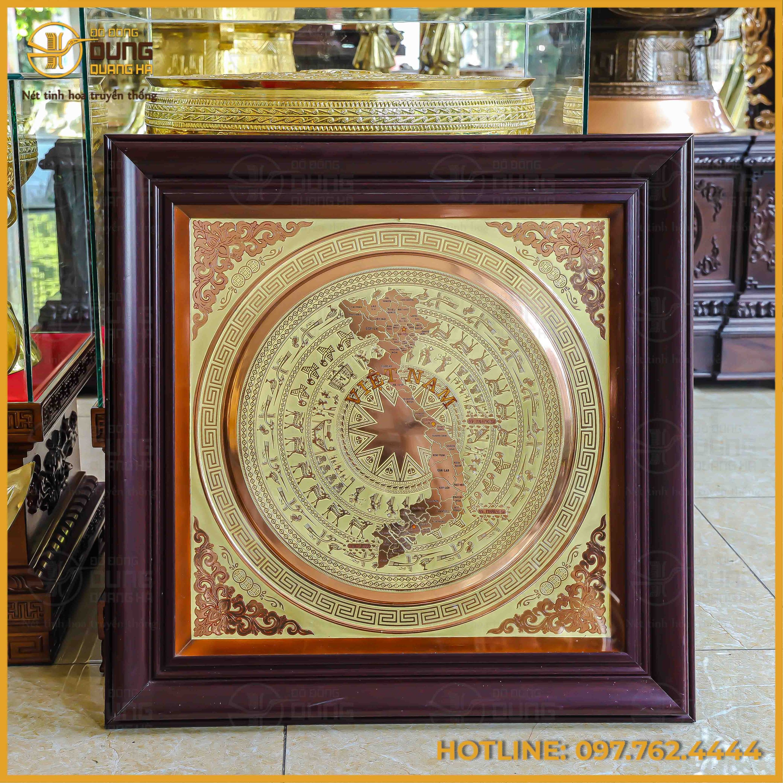 Mặt trống đồng đỏ CNC kích thước 80x80cm