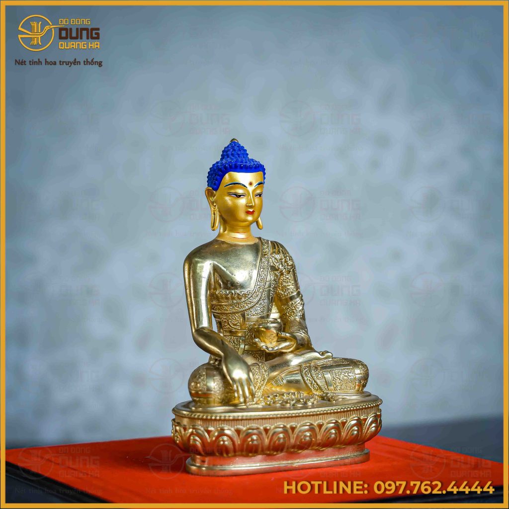 Tôn tượng Thích Ca bằng đồng Đài Loan cao 17cm, nặng 0,8kg