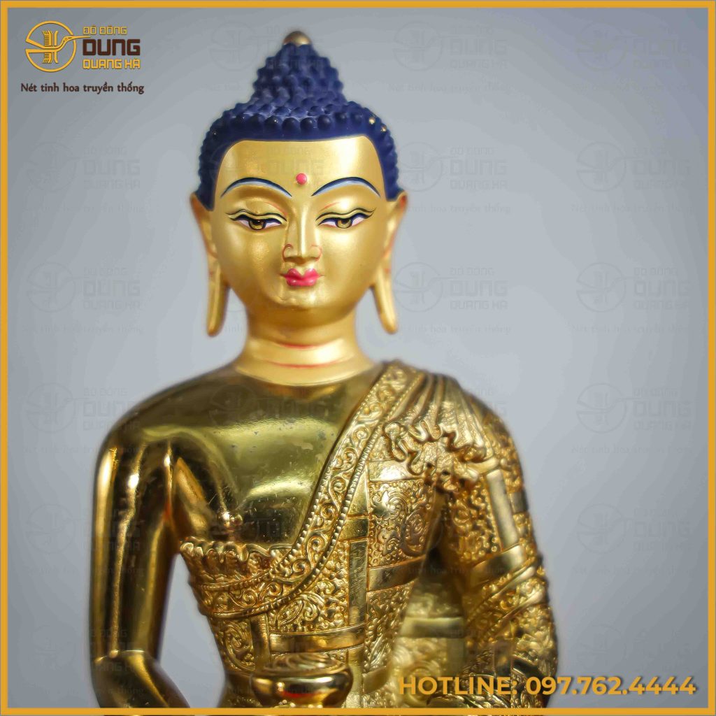 Tôn tượng A Di Đà đồng đài loan 16cm x 11,5cm x 7cm