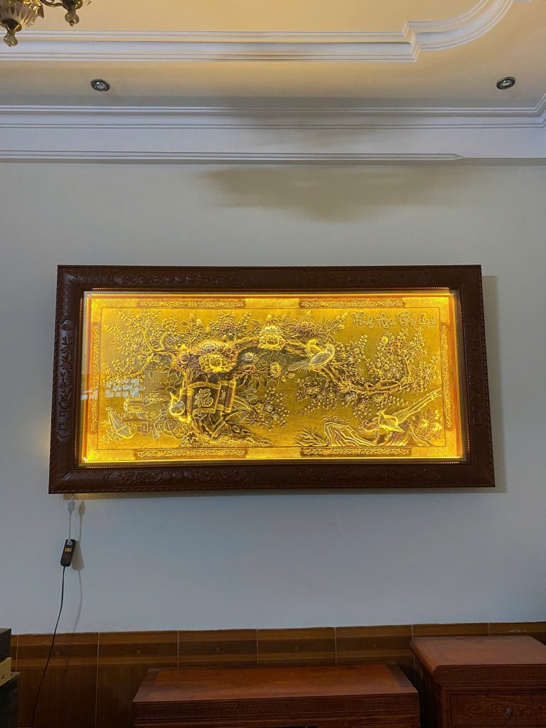 Hoàn thiện và bàn giao tranh vinh hoa phú quý 2.3mx1.2m cho khách hàng tại Thanh Hoá