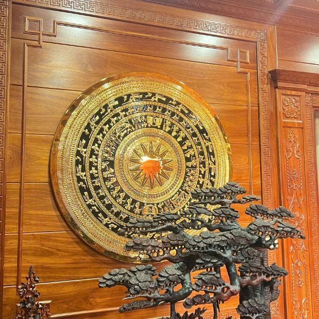 Bàn giao mặt trống đồng gò mạ vàng 1m2 tại Vũ Thư - Thái Bình