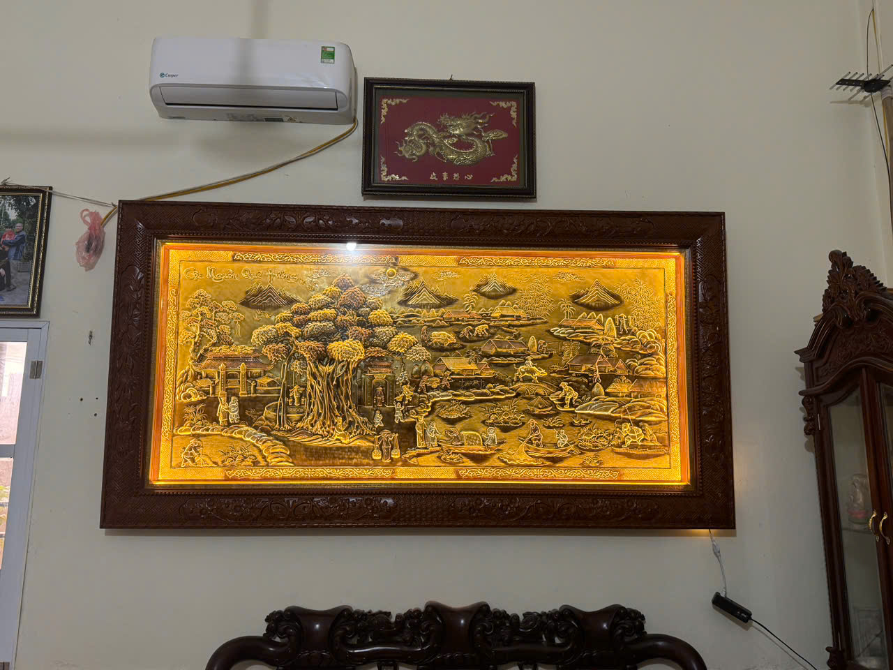 Bàn giao, lắp đặt tranh cội nguồn quê hương 1m2 x 2m3 tại Ninh Bình