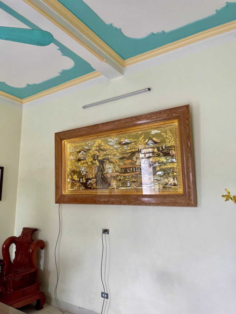 Bàn giao lắp đặt tranh Cội nguồn Quê hương 1m2 x 2m3 tại Thanh Liêm, Ninh Bình
