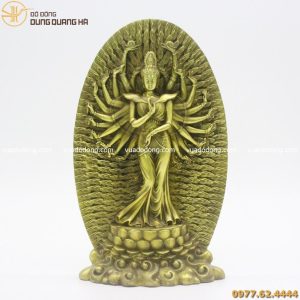 Tượng Phật trăm tay bằng đồng vàng mộc